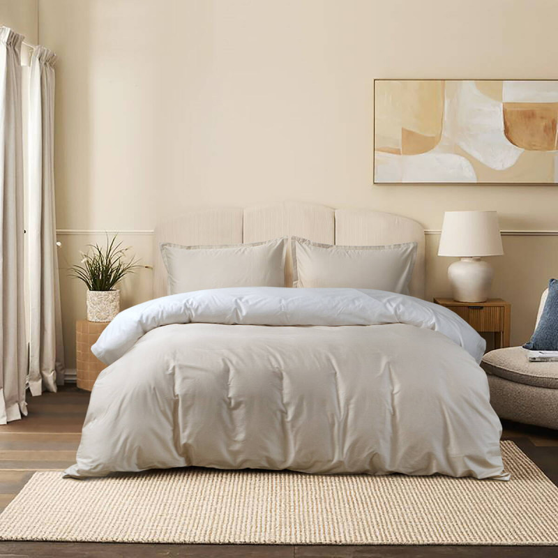 Комплект постільної білизни Lotus Home Florida сатин 300ТС бежевий євро
