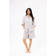Піжама унісекс бавовняна Lotus Home City Shorts коричнева