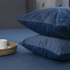 Наволочка декоративна ТЕП "VELOUR" 50x70 з замком, розкроєні Темно-синій, 50x70