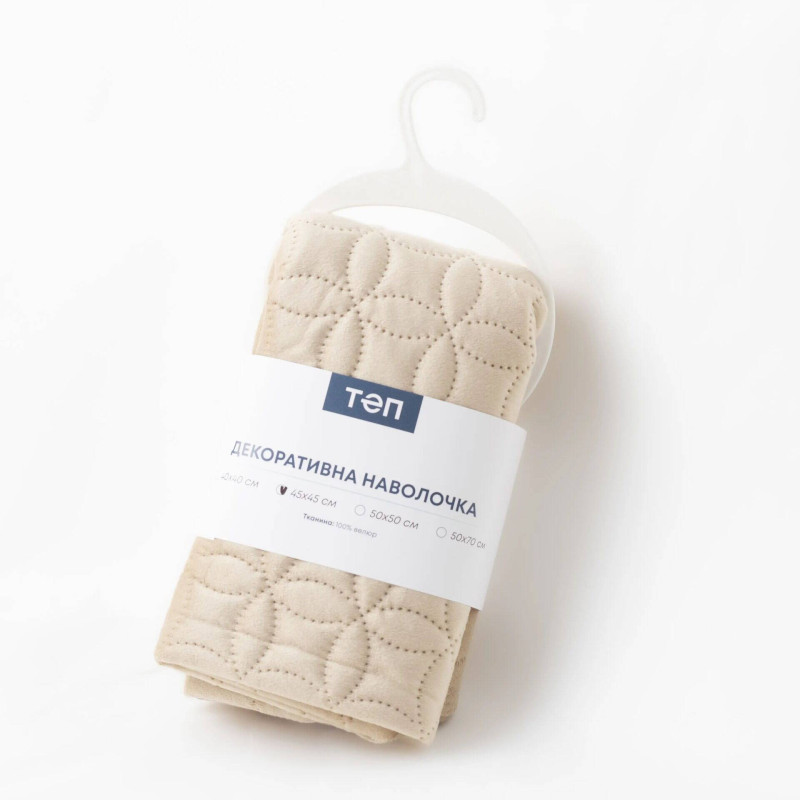 Наволочка декоративна ТЕП VELOUR 45x45 см Золотий беж
