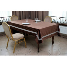 Прямокутна оксамитова скатерть Kayra 165х300 см коричнева