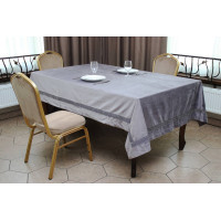 Оксамитова скатертина Kayra 165х300 см сірого кольору