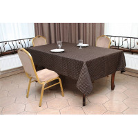 Прямокутна скатертина Kayra Шахматка коричнева 160х285 см