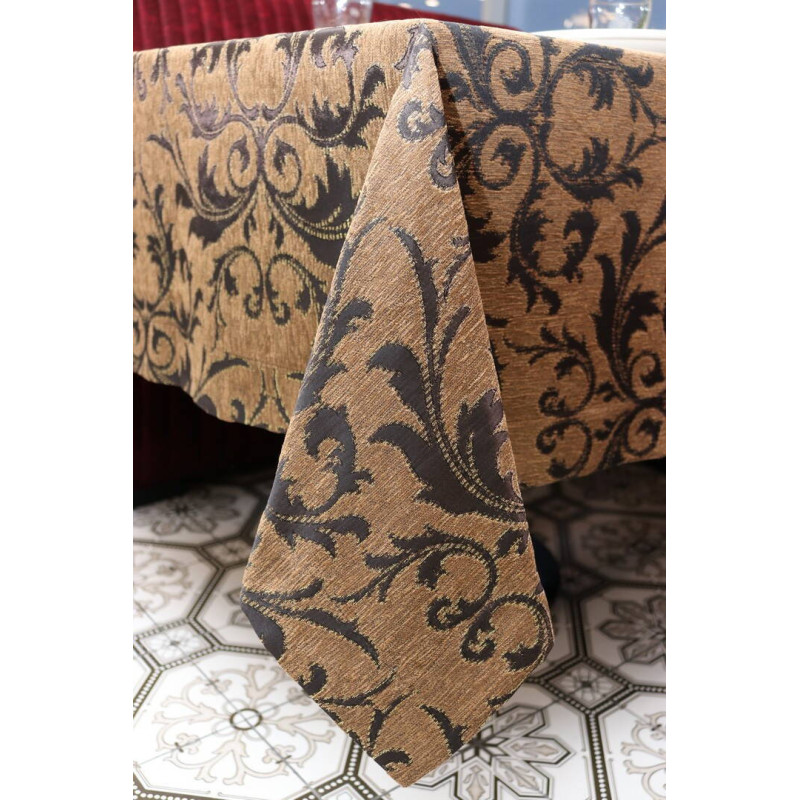 Бежева жакардова скатертина Kayra Verona 160х285 см