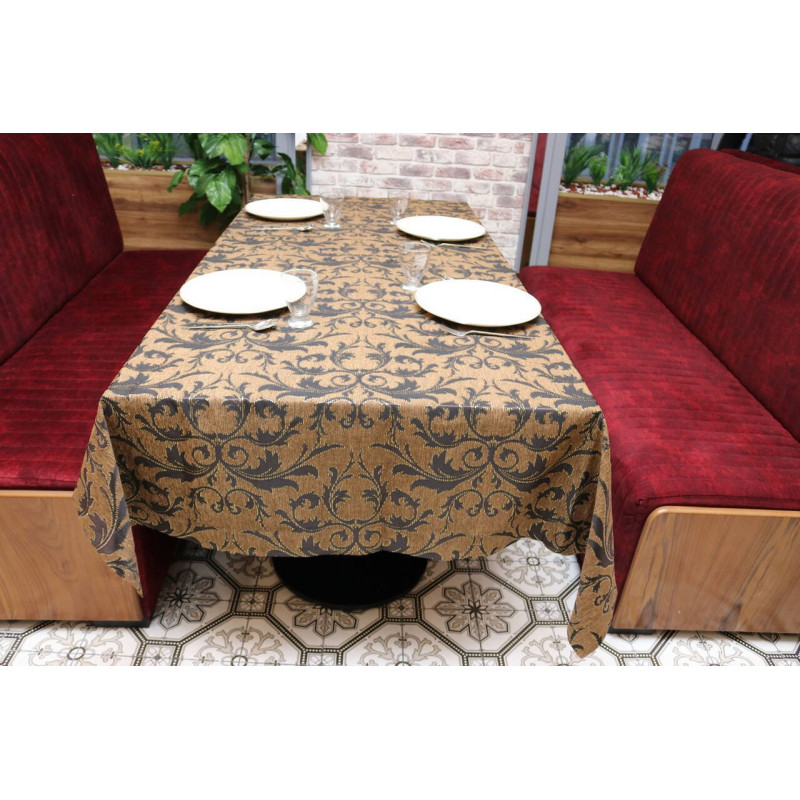 Бежева жакардова скатертина Kayra Verona 160х285 см