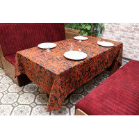 Прямокутна шенілова скатертина Kayra Verona 160х285 см коралова