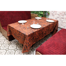 Прямокутна шенілова скатертина Kayra Verona 160х285 см коралова