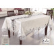 Велюрова скатерть Selin Yagmur 160х300 см з мереживом бежева