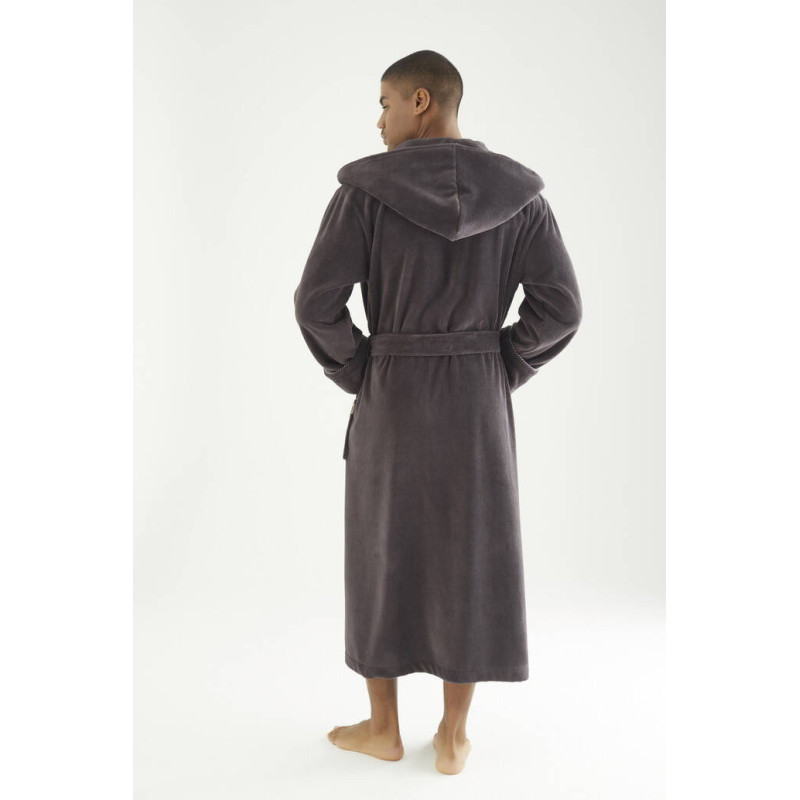 Чоловічий велюровий халат Nusa 7230 з капюшоном (3XL)