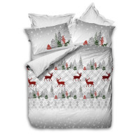 Комплект постільної білизни Cotton Box Ranforce Holly Gri євро розмір
