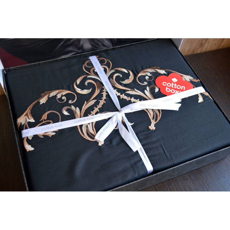Комплект постільної білизни Cotton Box Brode Saten євро з вишивкою