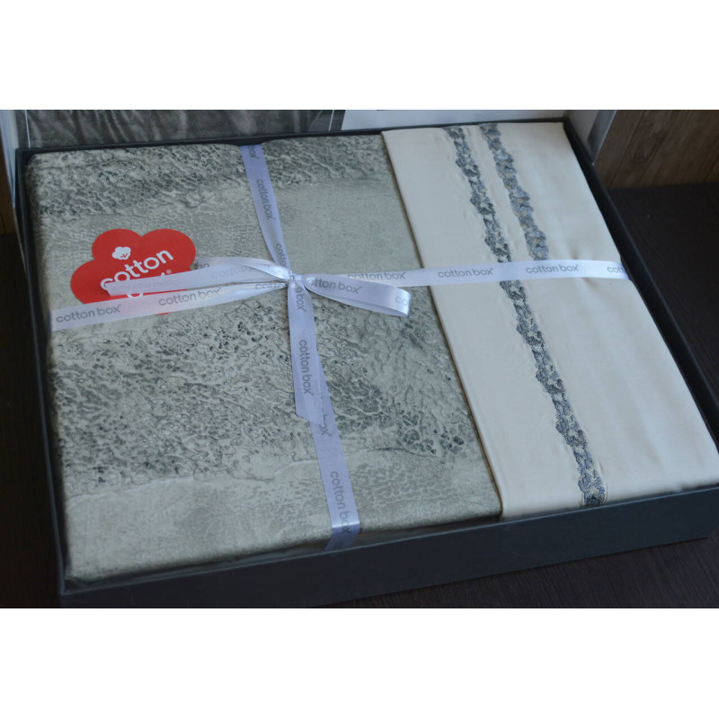 Комплект постільної білизни Cotton Box Elite Saten Sendero Haki євро