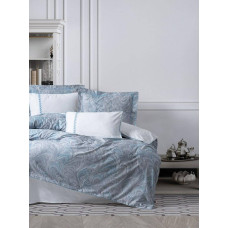 Комплект постільної білизни Cotton Box Elite Saten Stilla Mavi євро розмір