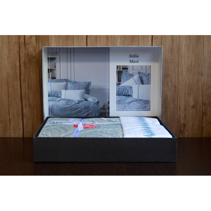 Комплект постільної білизни Cotton Box Elite Saten Stilla Mavi