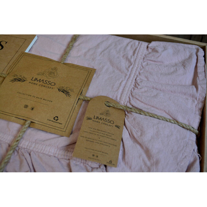 Комплект постільної білизни Limasso Stonewashed Ranforse євро пудра