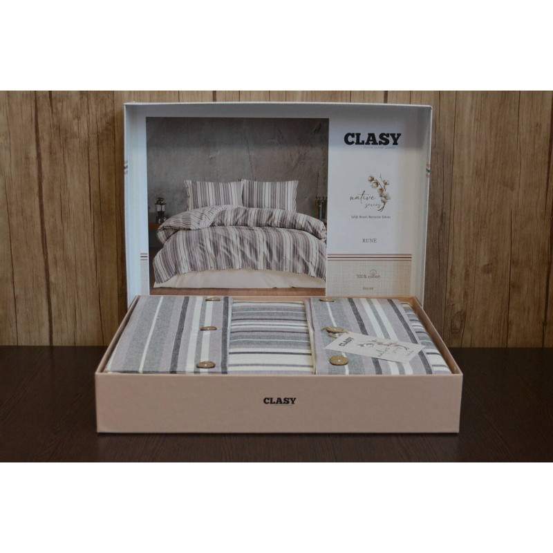 Комплект постільної білизни Clasy Native Series Rune ранфорс євро