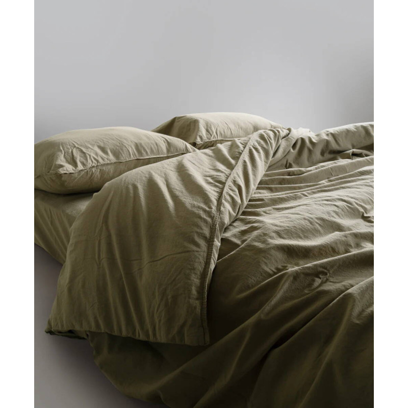 Комплект постільної білизни Limasso Stonewashed Ranforse оливковий
