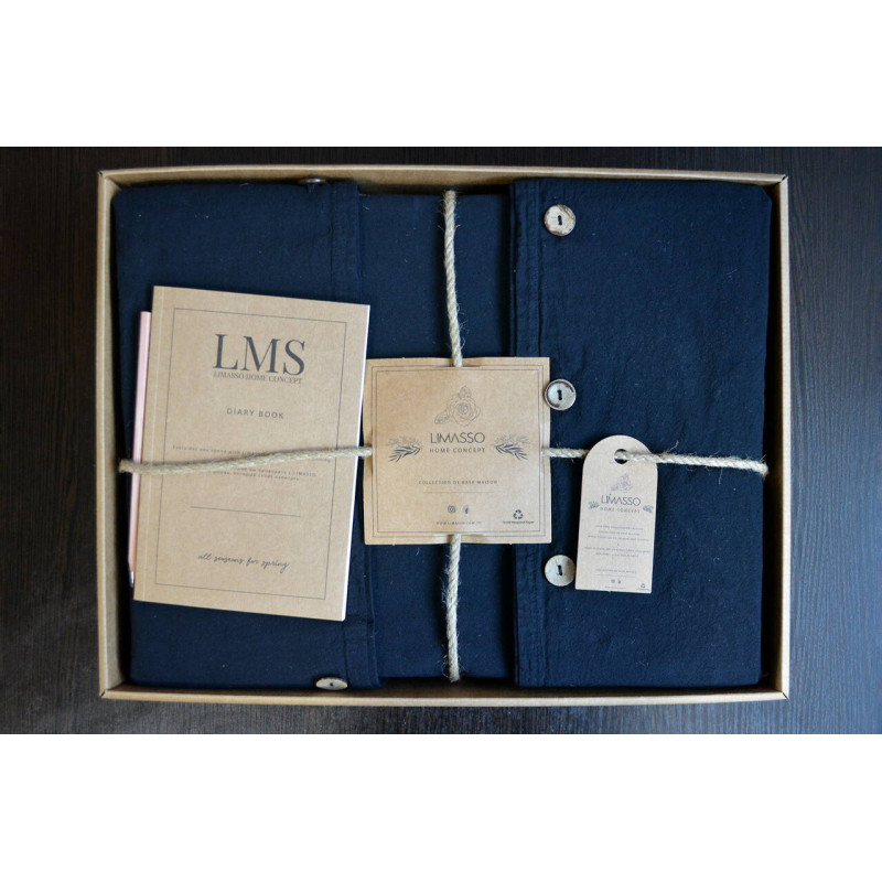 Комплект постільної білизни Limasso Stonewashed Ranforse євро чорний