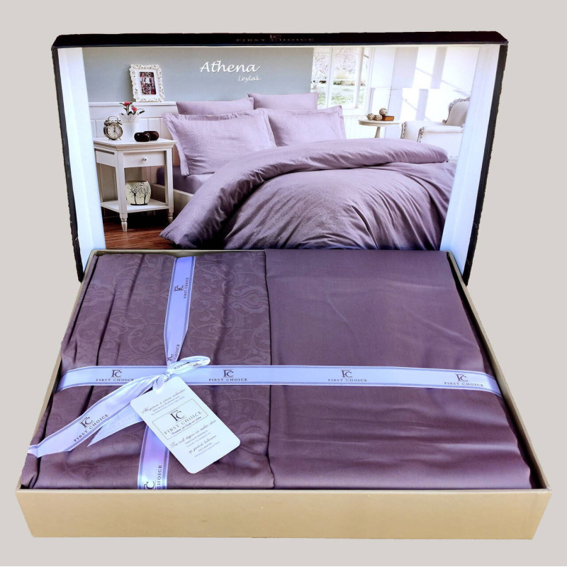 Комплект постільної білизни First Choice Jacquard Satin Athena євро