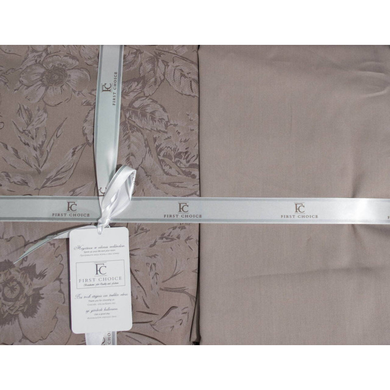 Комплект постільної білизни First Choice Cotton Satin Advina Mink євро