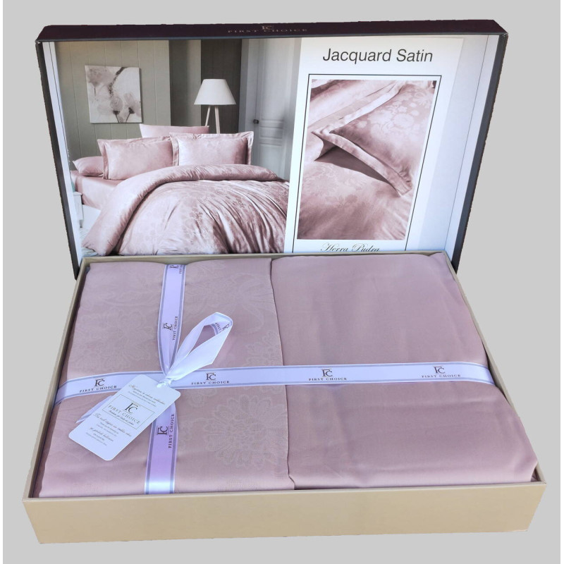 Комплект постільної білизни First Choice Jacquard Satin євро