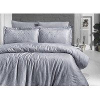 Комплект постільної білизни First Choice Jacquard Satin Lamone Grey євро