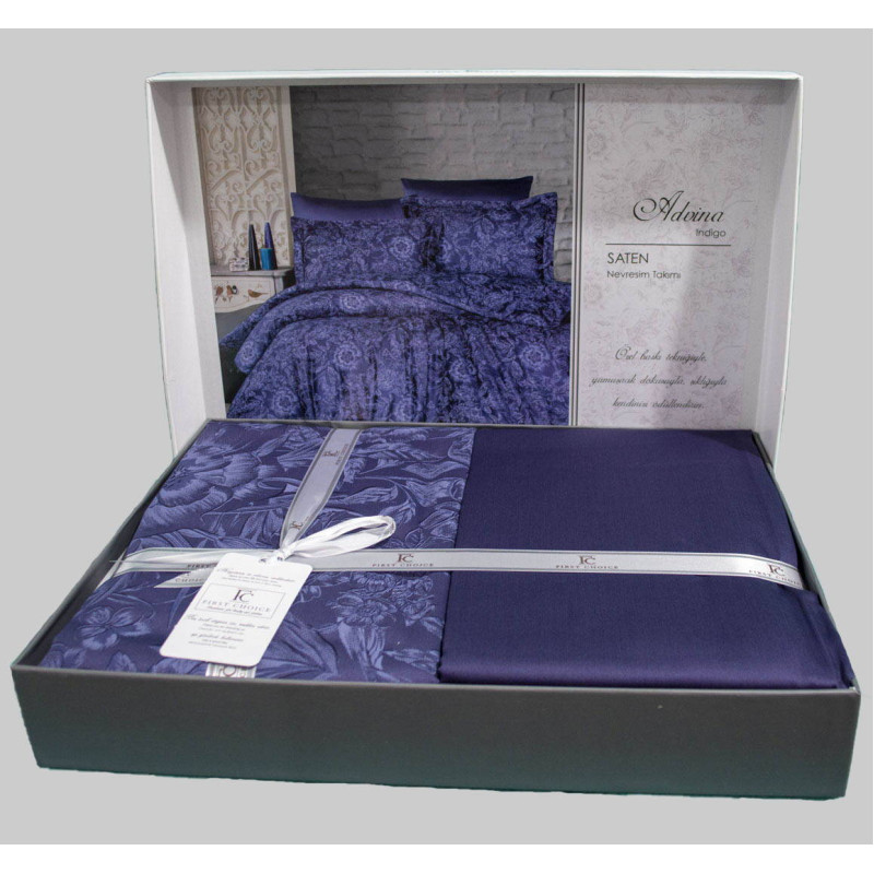 Комплект постільної білизни First Choice Cotton Satin Advina Indigo