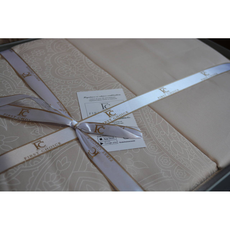 Постільна білизна First Choice Cotton Satin Neva євро бежева