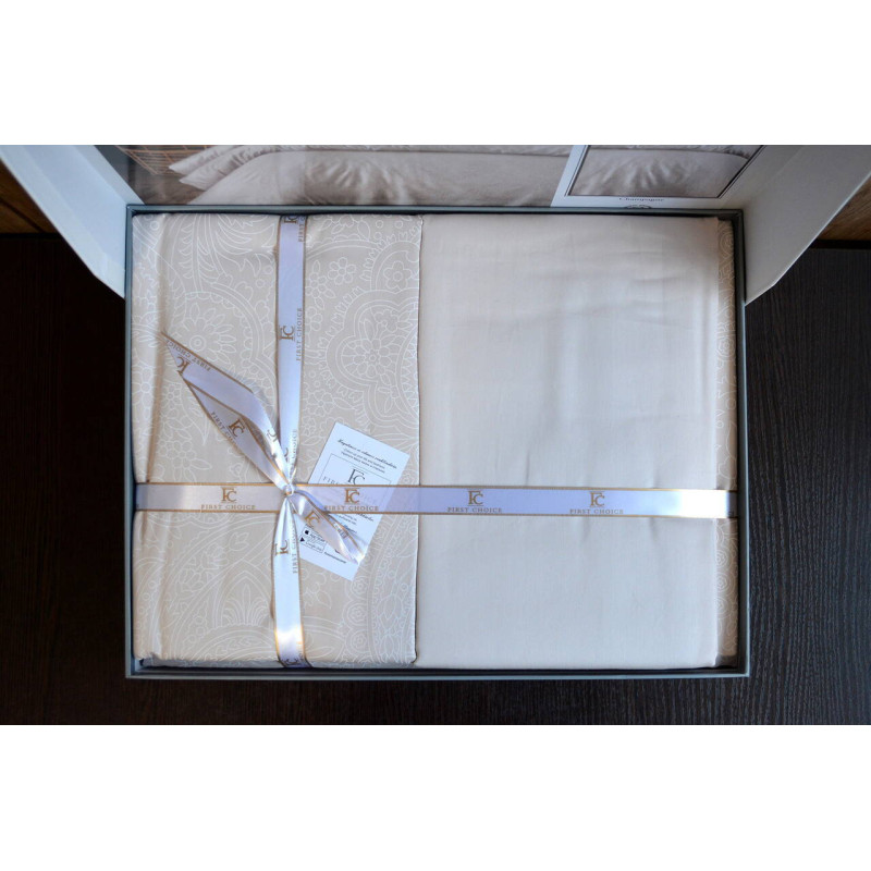 Постільна білизна First Choice Cotton Satin Neva євро бежева