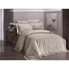 Комплект постільної білизни First Choice Deluxe Satin євро бежевий
