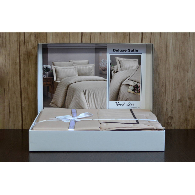 Комплект постільної білизни First Choice Deluxe Satin євро бежевий