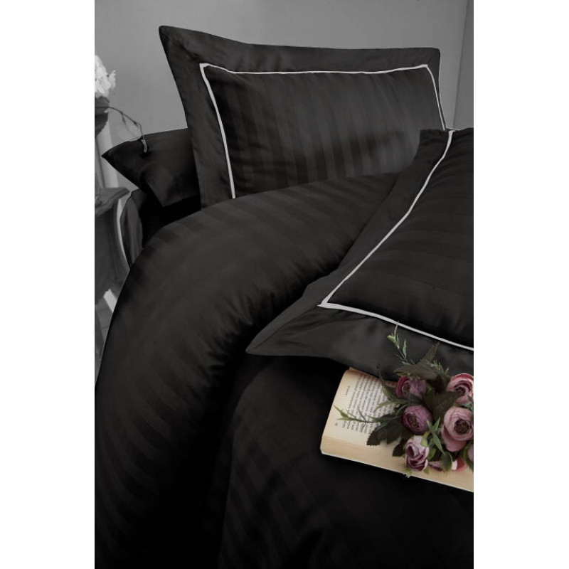 Комплект постільної білизни First Choice Deluxe Satin евро чорний