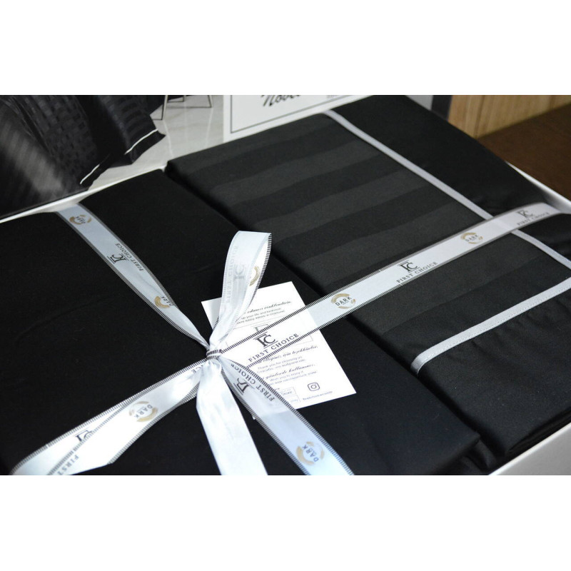 Комплект постільної білизни First Choice Deluxe Satin евро чорний