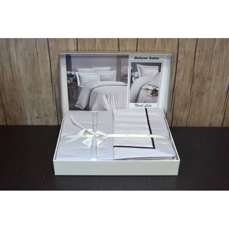Комплект постільної білизни First Choice Deluxe Satin євро бежевий