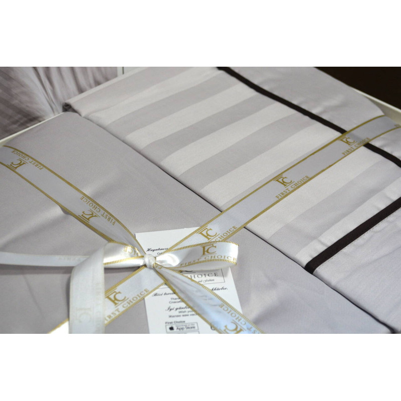 Комплект постільної білизни First Choice Deluxe Satin євро бежевий