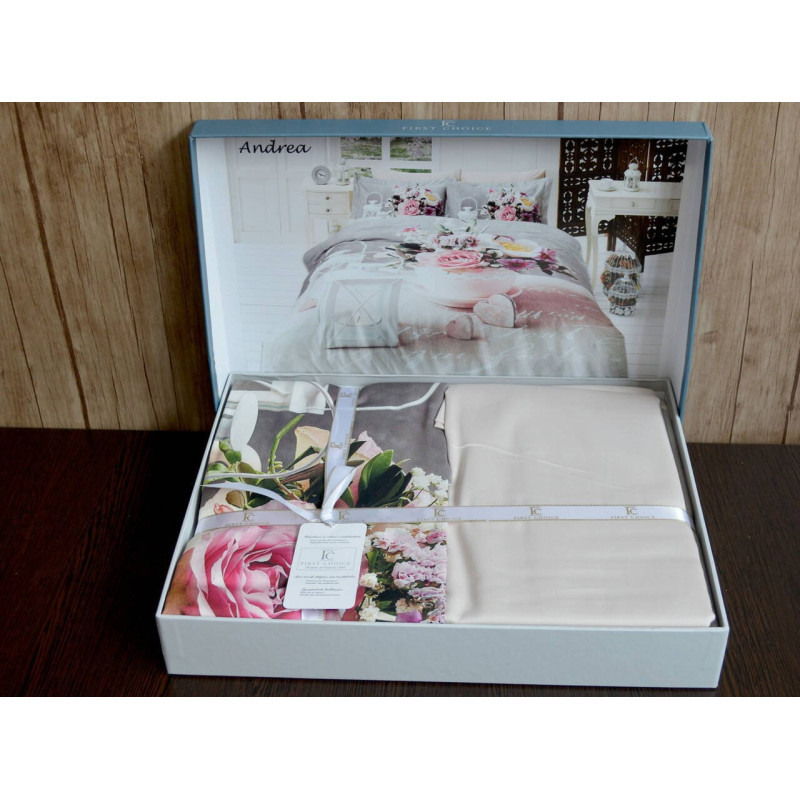 Комплект постільної білизни First Choice Satin Andrea полуторний