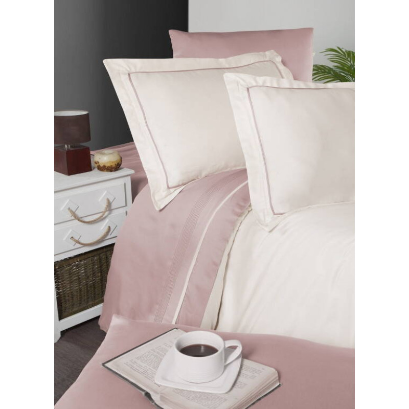 Комплект постільної білизни First Choice Deluxe Satin євро пудровий