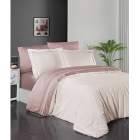 Комплект постільної білизни First Choice Deluxe Satin євро пудровий