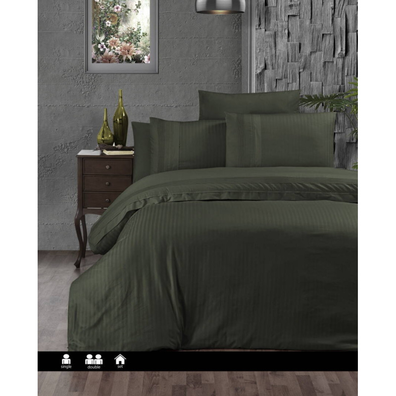 Комплект постільної білизни First Choice Ranforce Gala Dark Green
