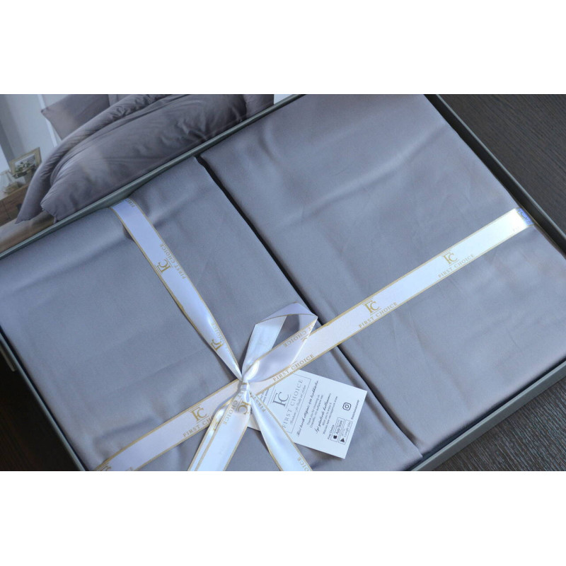 Сімейний комплект постільної білизни First Choice Cotton Satin сірий