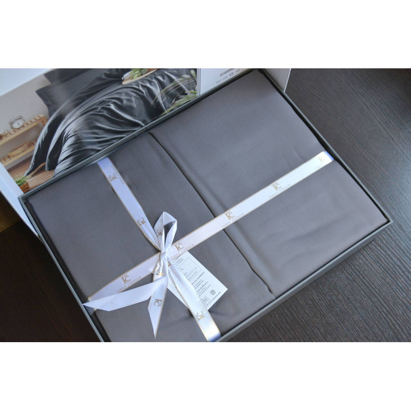 Сімейний комплект постільної білизни First Choice Cotton Satin сірий