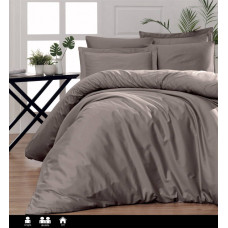 Комплект постільної білизни First Choice Cotton Satin сімейний коричневий