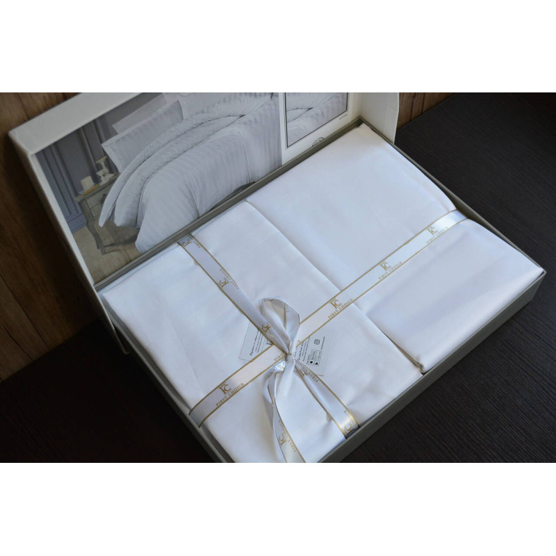 Сімейний комплект постільної білизни First Choice Cotton Satin білий