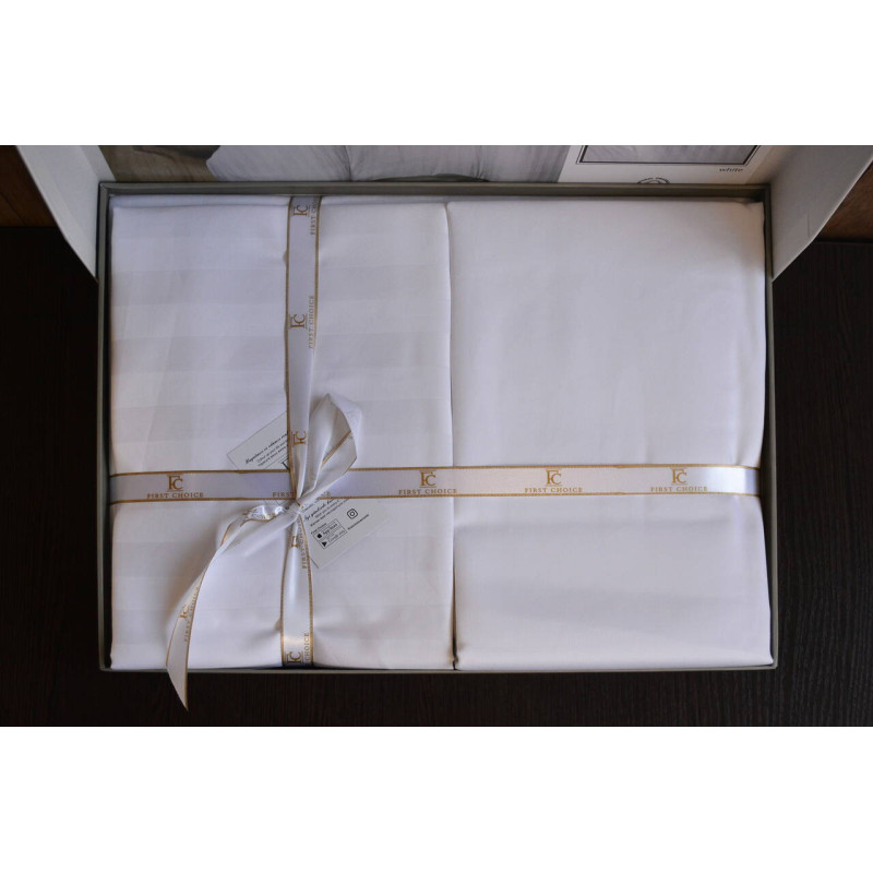Сімейний комплект постільної білизни First Choice Cotton Satin білий