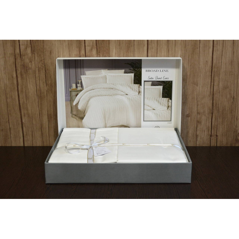 Комплект постільної білизни First Choice Cotton Satin євро кремовий
