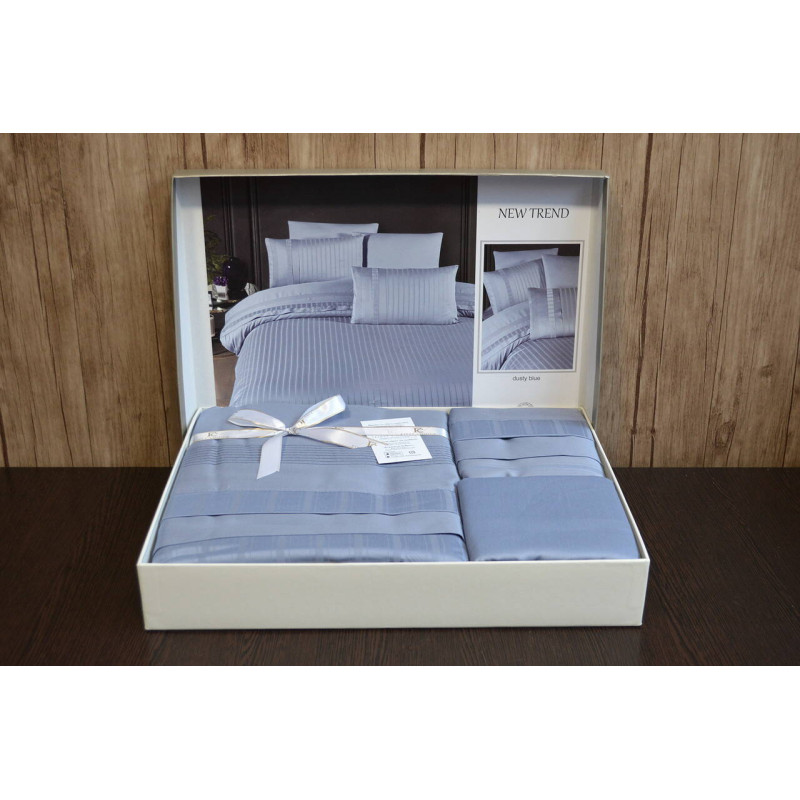 Комплект постільної білизни First Choice Deluxe Satin євро блакитний