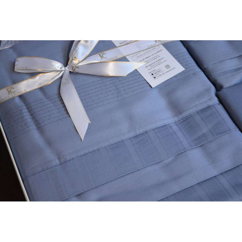Комплект постільної білизни First Choice Deluxe Satin євро блакитний