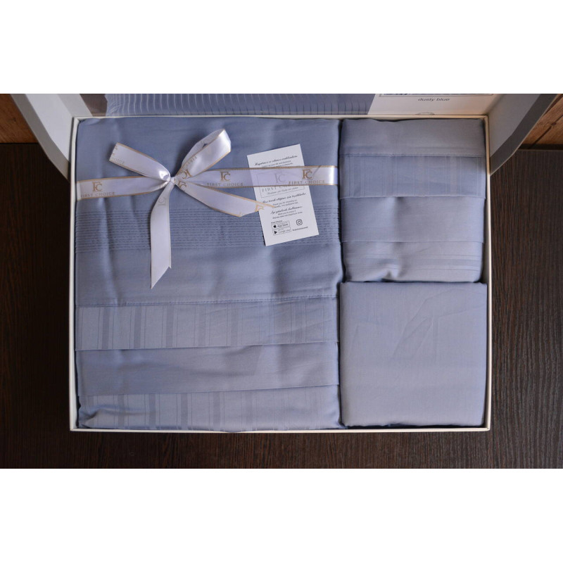 Комплект постільної білизни First Choice Deluxe Satin євро блакитний