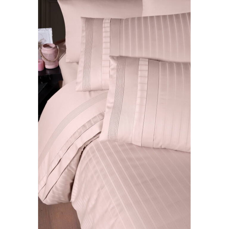 Комплект постільної білизни First Choice Deluxe Satin євро пудра