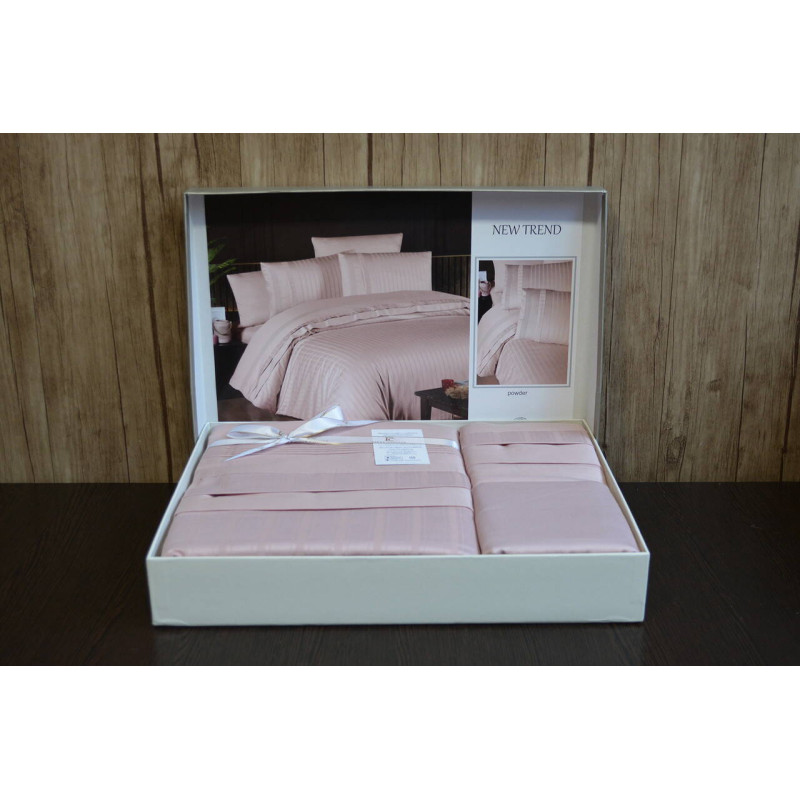 Комплект постільної білизни First Choice Deluxe Satin євро пудра